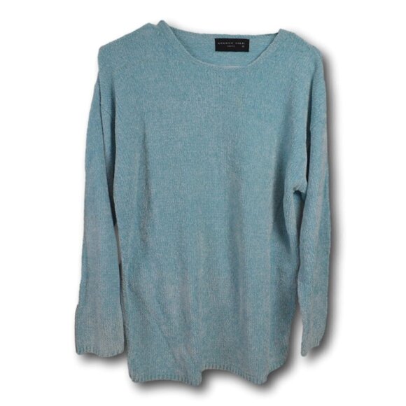 Light Blue August Silk Knits Chenille Sweater - Picture 1 of 3